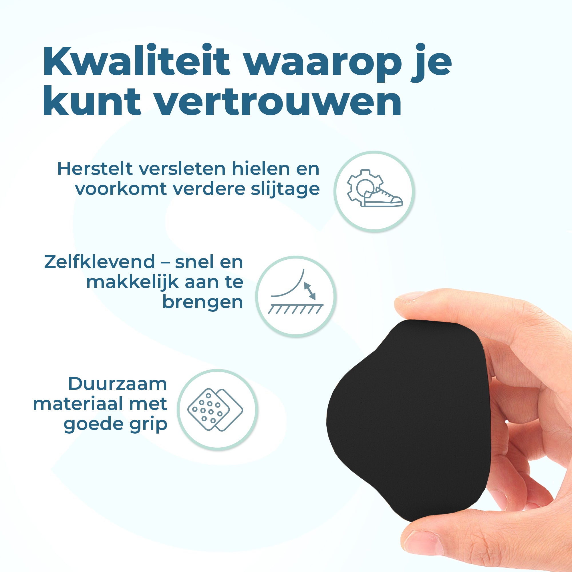 Shoeple Hak Reparatie Schoen (4 stuks) - Hielzooltjes - Inlegzool - Hakbeschermers - Zwart